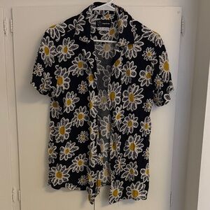 Original Use Black and Yellow Floral Men's Shirt
